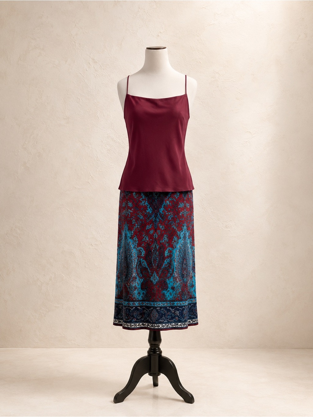 🖤 Yigal Azrouël Y2K Paisley Skirt & Top Set – Size XS – Rare Runway Era